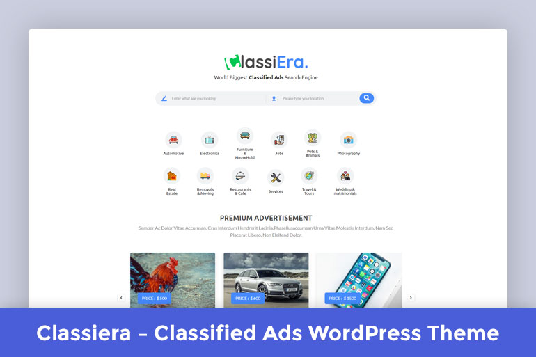 Classiera – Classified Ads WordPress Theme